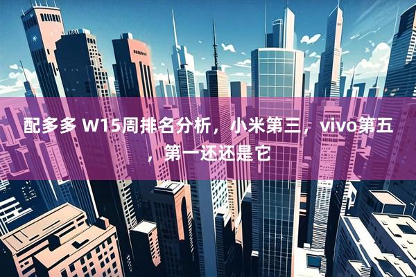 配多多 W15周排名分析，小米第三，vivo第五，第一还还是它